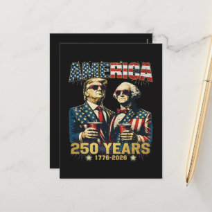 Postal Festiva 250 años Aniversario de América 250º Trump
