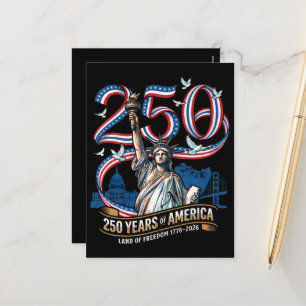 Postal Festiva 250 Años de Aniversario de América 1776 2026 