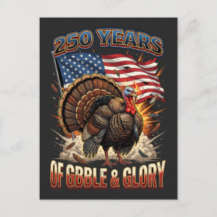 Postal Festiva 250 Años de Arte de Pavo Gobble & Glory