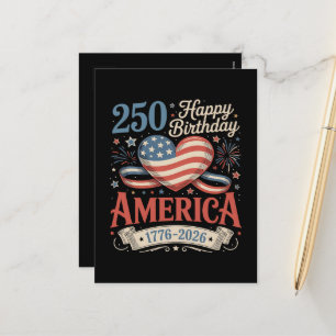 Postal Festiva 250 cumpleaños USA 250 años