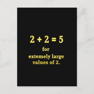 Postal Festiva 2 + 2 = 5 Chiste de matemáticas divertidas