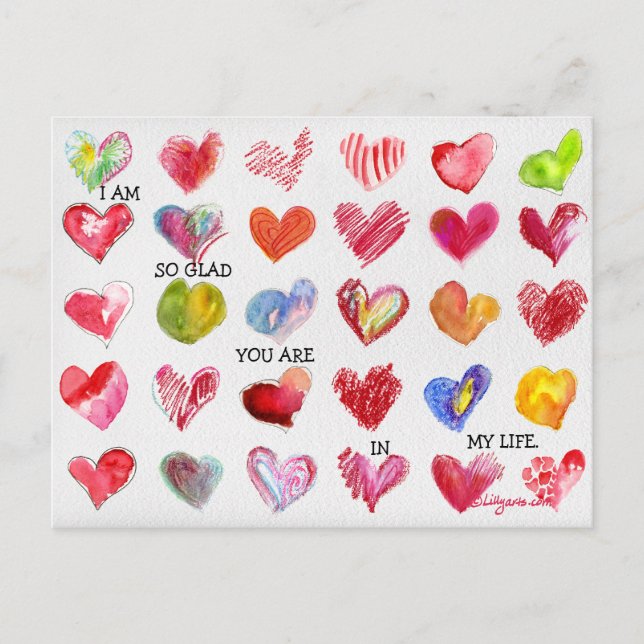 Postal Festiva 30 SO GLAD Valentine Hearts Postcard (Anverso)