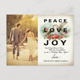 Postal Festiva 311 Peace Love Joy Vintage Christmas Postcard