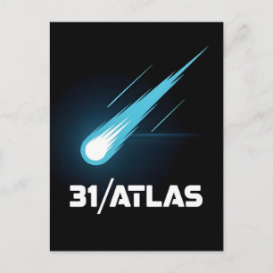 Postal Festiva 3I Atlas Estilo Glitch Sci Fi Retro Espacio Divert