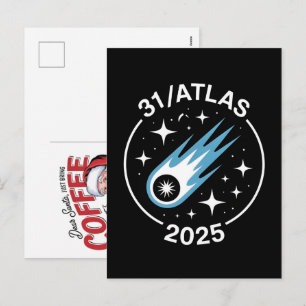 Postal Festiva 3I Atlas Estilo Glitch Sci Fi Retro Espacio Divert