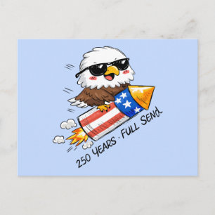 Postal Festiva 4 de julio, 250 años águila en petardo
