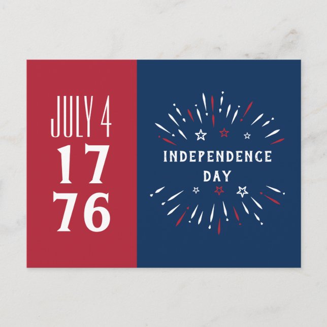 Postal Festiva 4 de julio de 1776 Estados Unidos: fuegos artifici (Anverso)