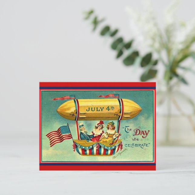 Postal Festiva 4 de julio - El día que celebramos (Anverso de pie)