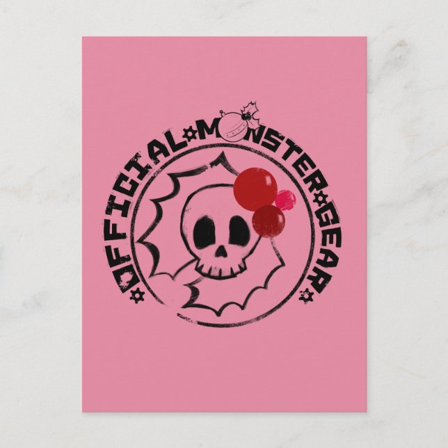 Postal Festiva 4 pequeños monstruos - logotipo del día de fiesta (Anverso)