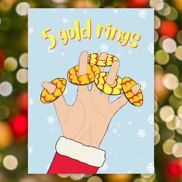 Postal Festiva 5 galletas de anillo de oro 12 días de Navidades
