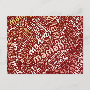 Postal Festiva 60 palabras para "madre" en diferentes idiomas