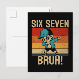 Postal Festiva 6 7 Números Dabbing Seis Siete Hermano