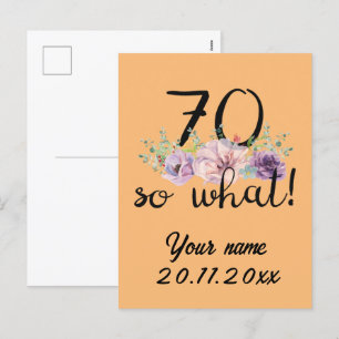 Postal Festiva 70 Así que qué - Divertido cumpleaños 70 