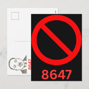 Postal Festiva 8647 Anti Trump 86 47 Retro Impugnar 47 Anti-trump