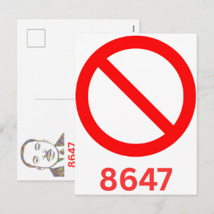 Postal Festiva 8647 Anti Trump 86 47 Retro Impugnar 47 Anti-trump