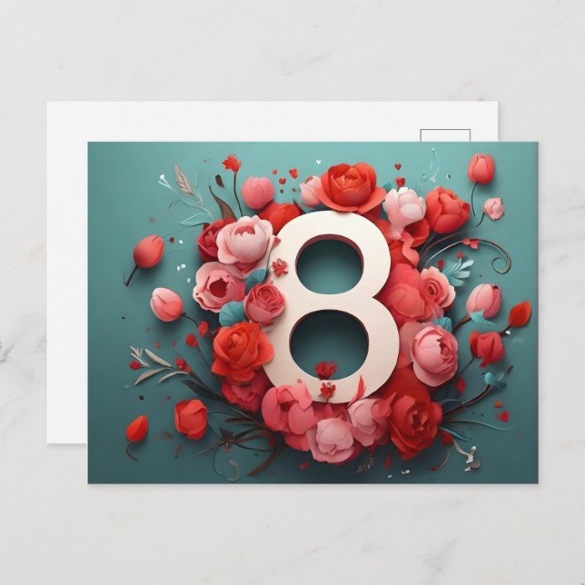 Postal Festiva 8 de marzo (Anverso / Reverso)