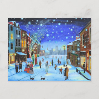 Postal Festiva A Christmas Carol Scrooge Winter street scene Holi