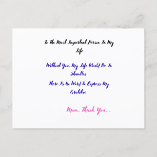 Postal Festiva A La Persona Más Importante De Mi Vida