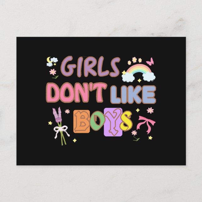 Postal Festiva A los chicas no les gustan los niños (Anverso)