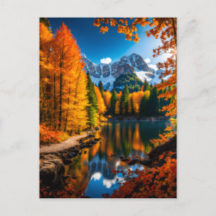 Postal Festiva A medida que las hojas empiezan a cambiar de color