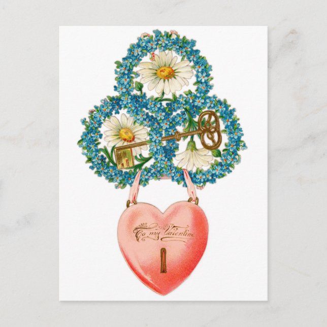 Postal Festiva A Mi Llave De San Valentín A Mi Corazón (Anverso)