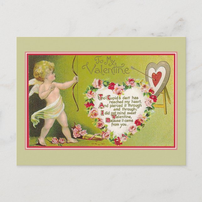 Postal Festiva A Mis Cupidos De San Valentín Dart (Anverso)