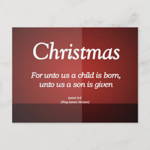 Postal Festiva A nosotros un hijo recibe a los Navidades Isaiah 9