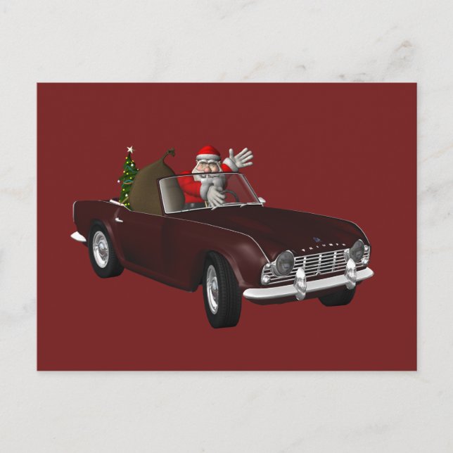 Postal Festiva A Santa Claus le encanta el triunfo TR4 (Anverso)
