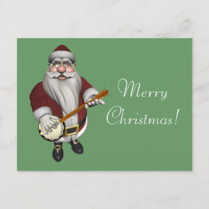 Postal Festiva A Santa Claus le encanta su banjo