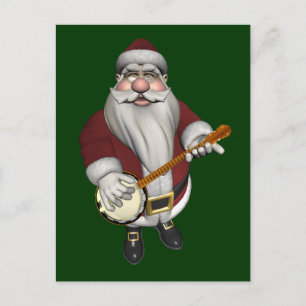 Postal Festiva A Santa Claus le encanta su banjo
