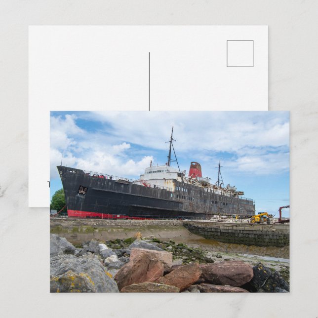 Postal Festiva Abandonado duque de TSS del barco de Lancaster (Anverso / Reverso)