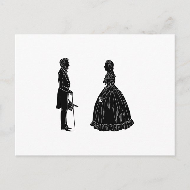 Postal Festiva abraham lincoln mary todd lincoln silhouette (Anverso)