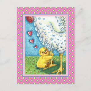 POSTAL FESTIVA ABRAZA A TU MOMMA, CUTE CHICK AMA A LA MADRE HASTA