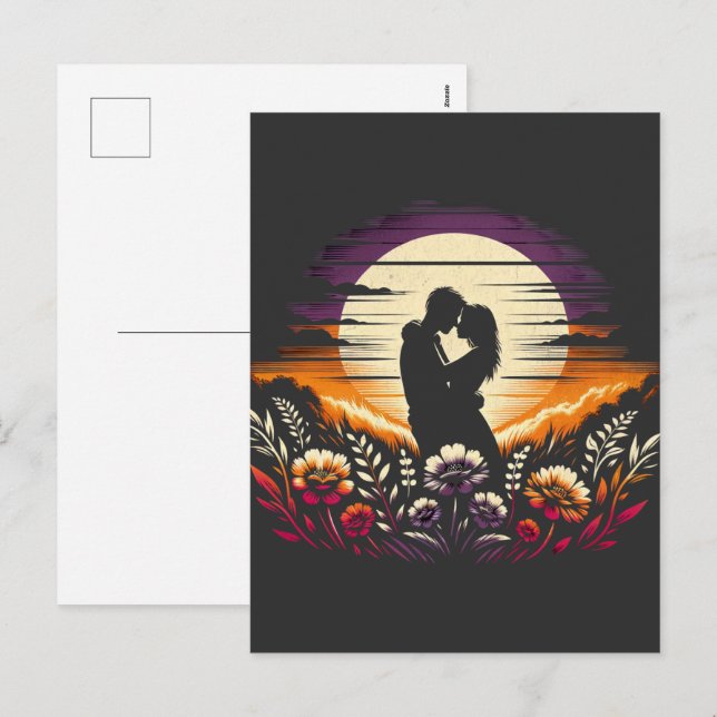 POSTAL FESTIVA ABRAZAR EN DUSK (Anverso / Reverso)