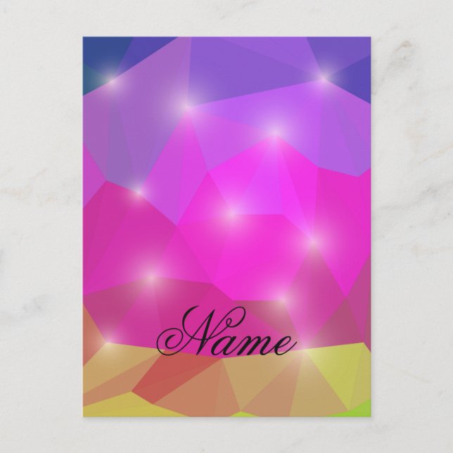 Postal Festiva Abstract Geometric Crystal Mosaic in Pink (Anverso)