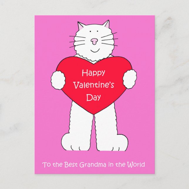 Postal Festiva Abuela Feliz Día de San Valentín (Anverso)