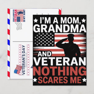 Postal Festiva Abuela Mamá y Veterana Nada Me Asusta