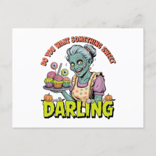 Postal Festiva Abuela zombi - Dulce Halloween Darling