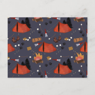 Postal Festiva Acampada al aire libre de verano en Camping