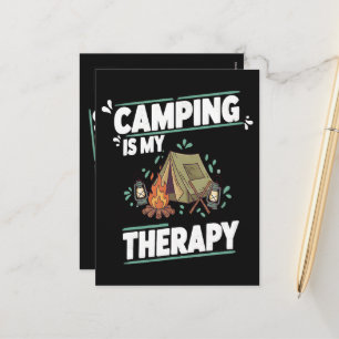 Postal Festiva Acampar es mi terapia al aire libre