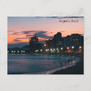 Postal Festiva Acapulco Beach Sunset