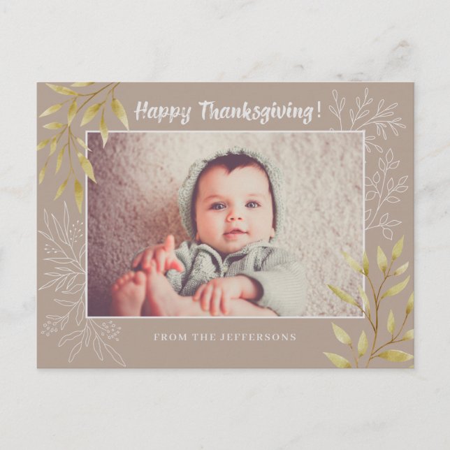 Postal Festiva Acción de Gracias deja la línea moderna de arte Be (Anverso)