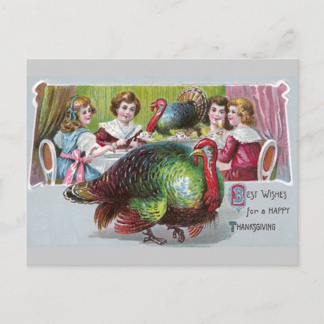 Postal Festiva Acción de Gracias en 1908 (Anverso)