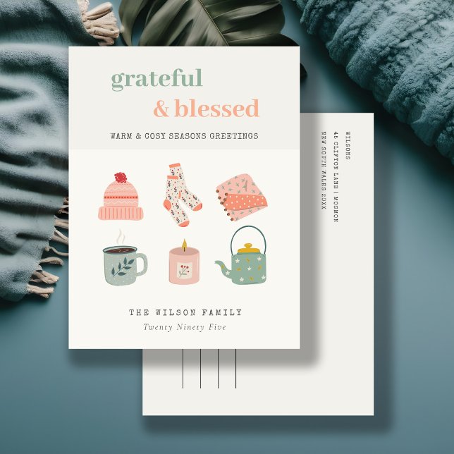 Postal Festiva Acogedor foto invierno Temporadas esenciales salud (Subido por el creador)