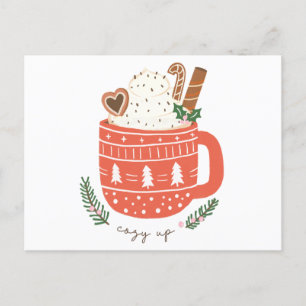 Postal Festiva Acoger Navidades de chocolate caliente