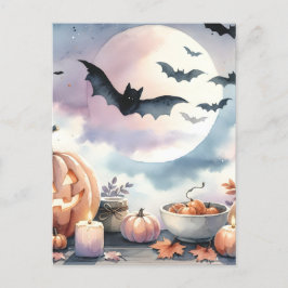 Postal Festiva acuarela de Halloween