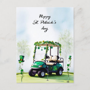 Postal Festiva Acuarela del Día del Golf St. Patrick