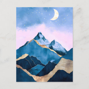 Postal Festiva Acuarela Golden Celestial Peaks
