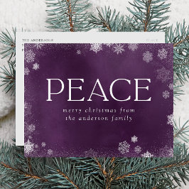 Postal Festiva Acuarela púrpura de la paz escarcha no foto