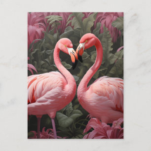Postal Festiva Acuarela Romance de flamenco rosa tropical